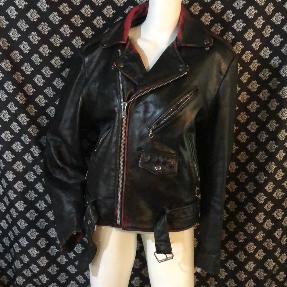 Vintage leather biker jacket